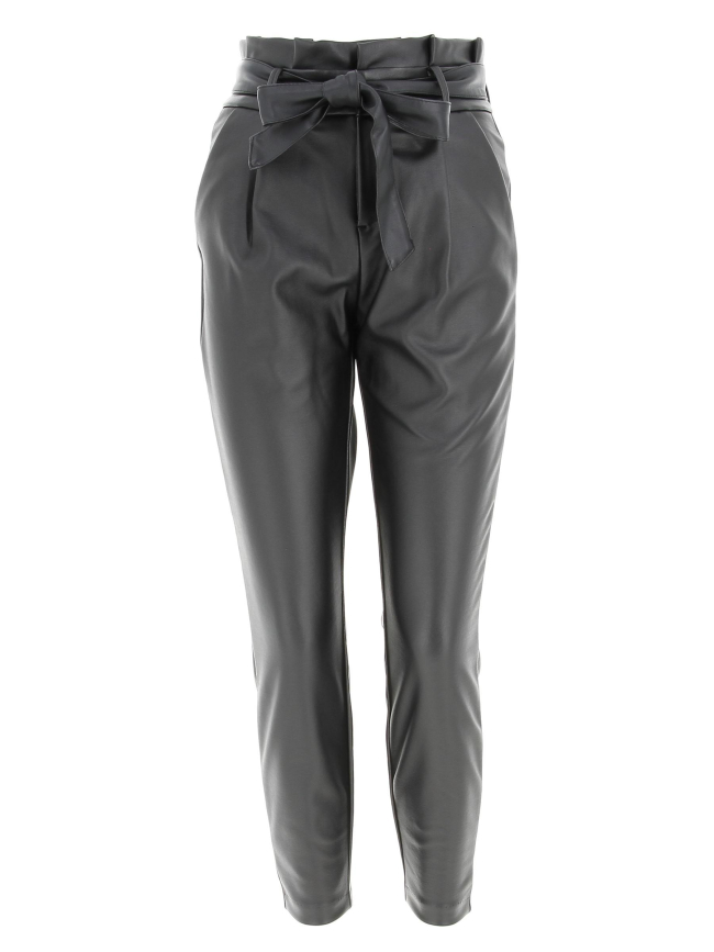 Pantalon slim paperbag noir femme - Vero Moda