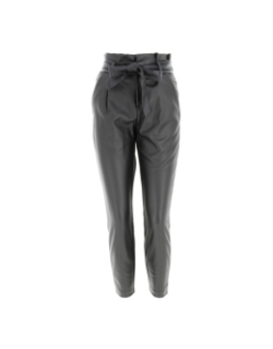 Pantalon slim paperbag noir femme - Vero Moda