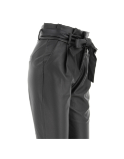 Pantalon slim paperbag noir femme - Vero Moda