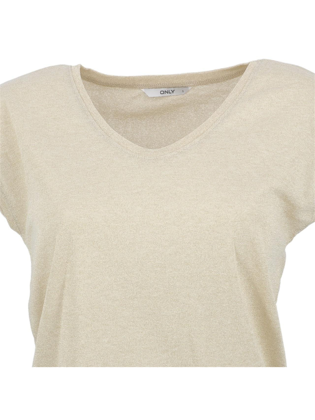 T-shirt top silvery paillettes doré femme - Only