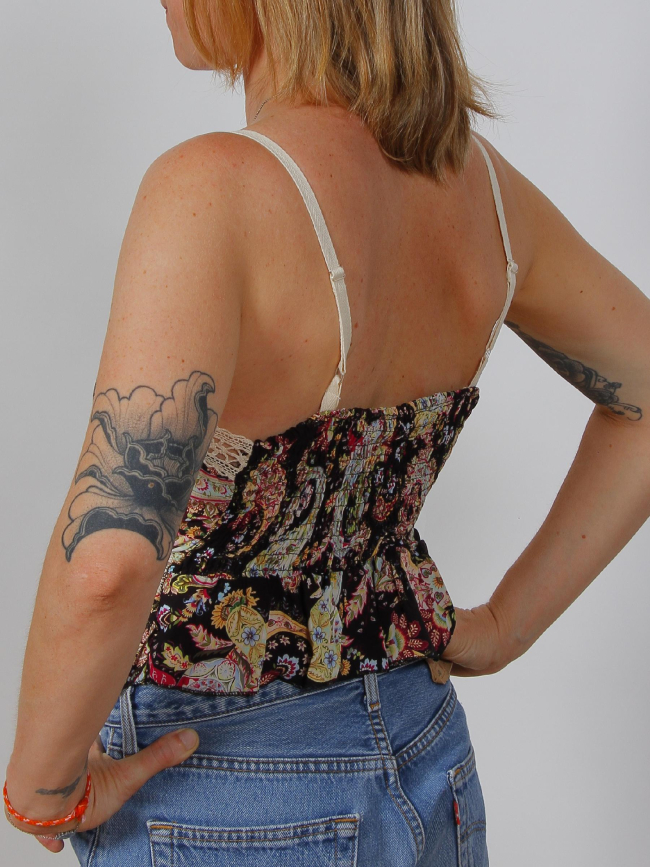 Caraco brodé noir femme - Culture Sud