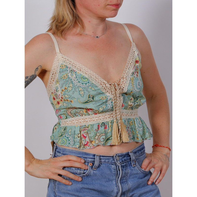 Caraco brodé vert femme - Culture Sud