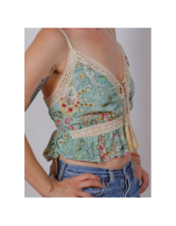 Caraco brodé vert femme - Culture Sud