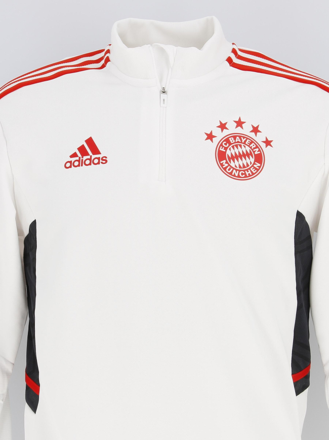 Sweat de football zippé bayern 2021.22 blanc homme - Adidas