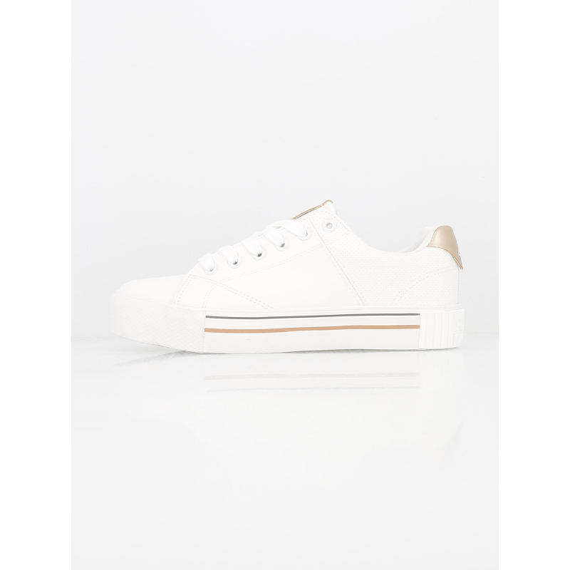 Baskets basses compensées tudy blanc doré femme - Kappa