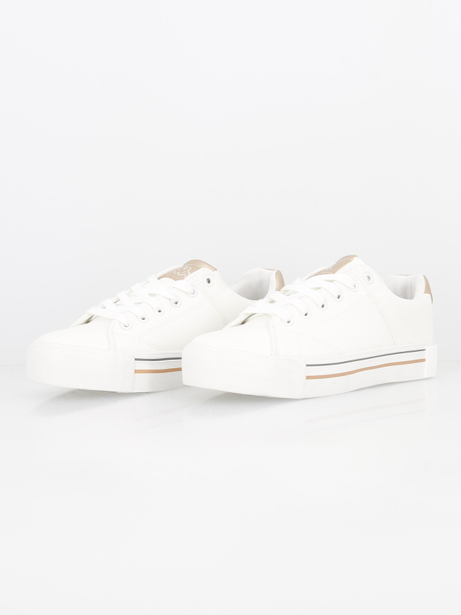 Baskets basses compensées tudy blanc doré femme - Kappa