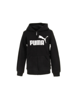 Sweat à capuche zippé logo noir enfant - Puma