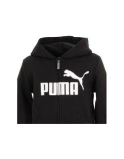 Sweat à capuche zippé logo noir enfant - Puma