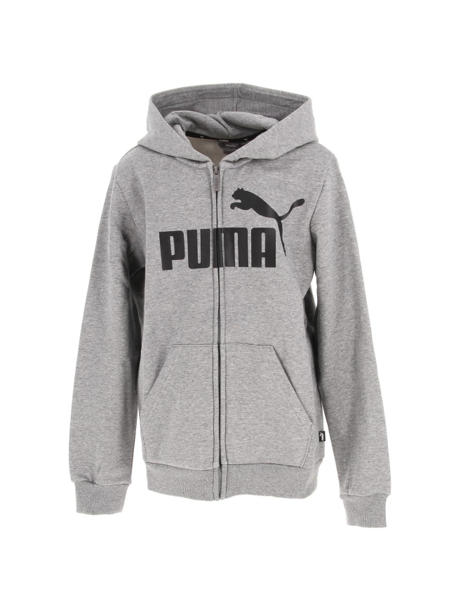 Sweat zippé à capuche essential gris garçon - Puma