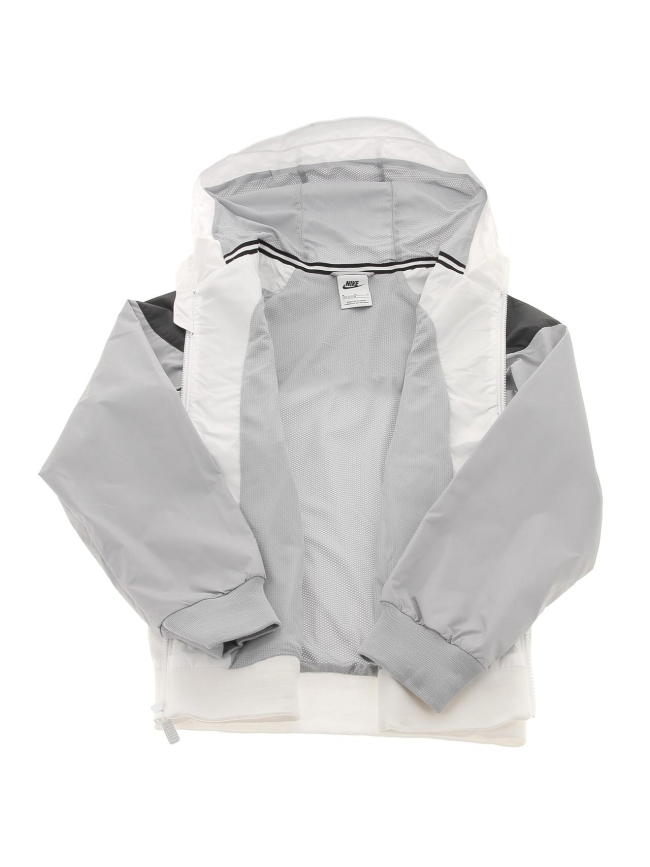 Veste de sport à capuche windrunner noir blanc garçon - Nike
