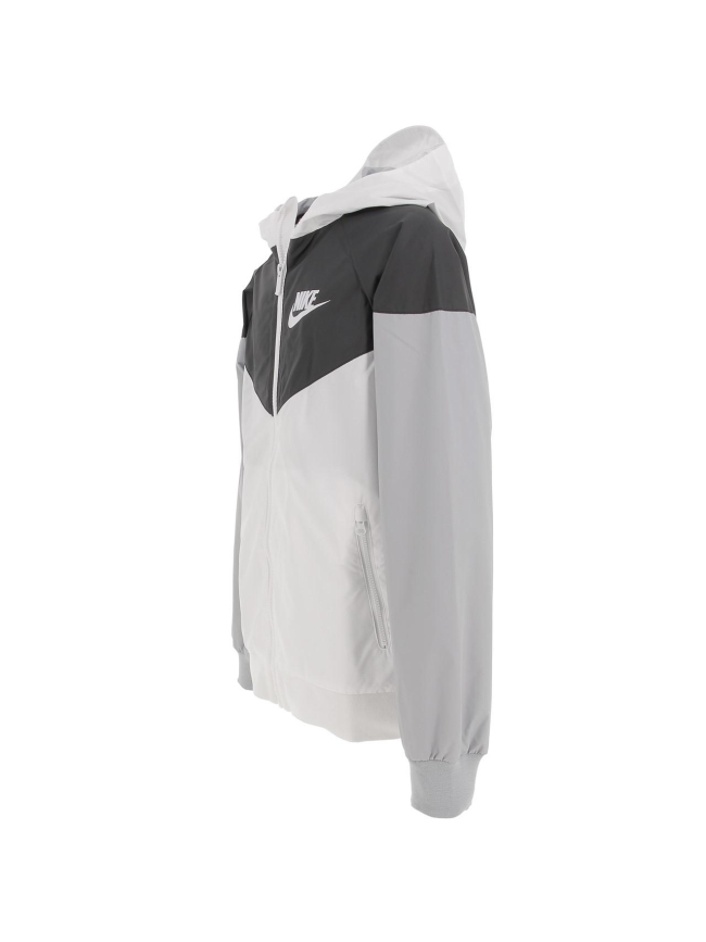 Veste de sport à capuche windrunner noir blanc garçon - Nike