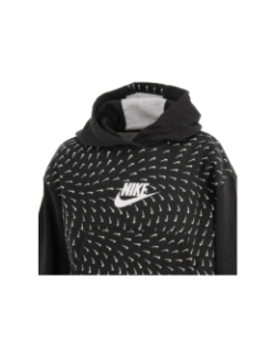 Sweat à capuche crop imprimé noir fille - Nike
