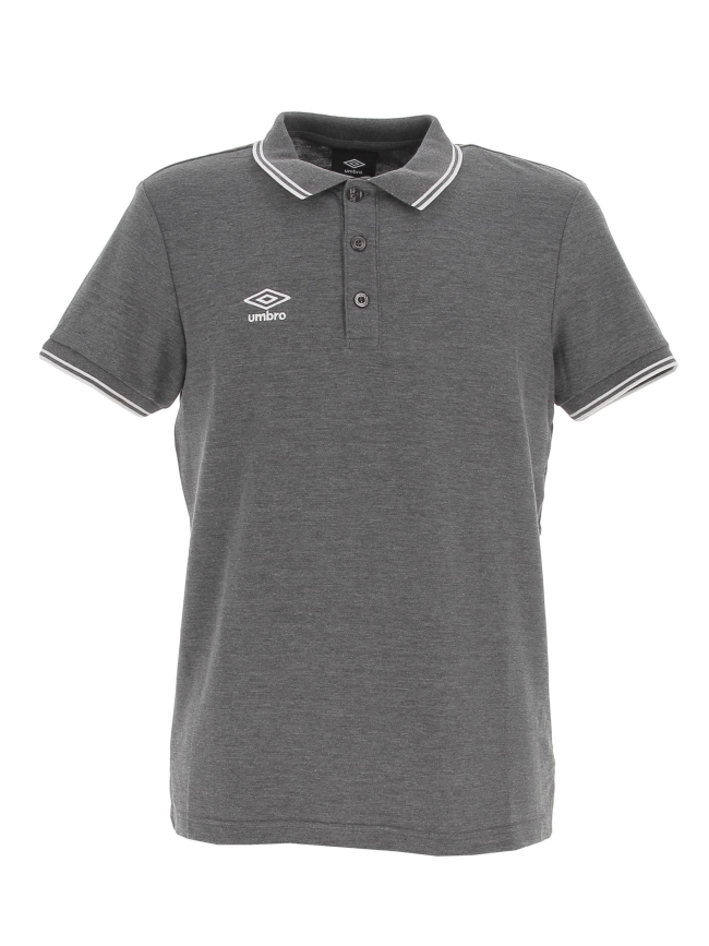 Polo basics piqué gris anthracite homme - Umbro