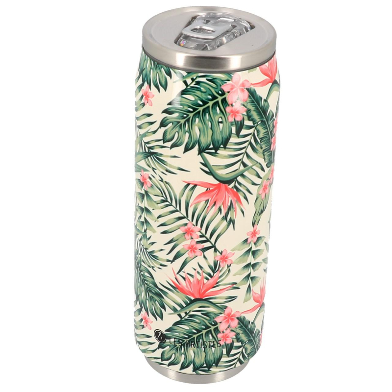 Gourde canette inox 500 ml palmier blanc - Les Artistes