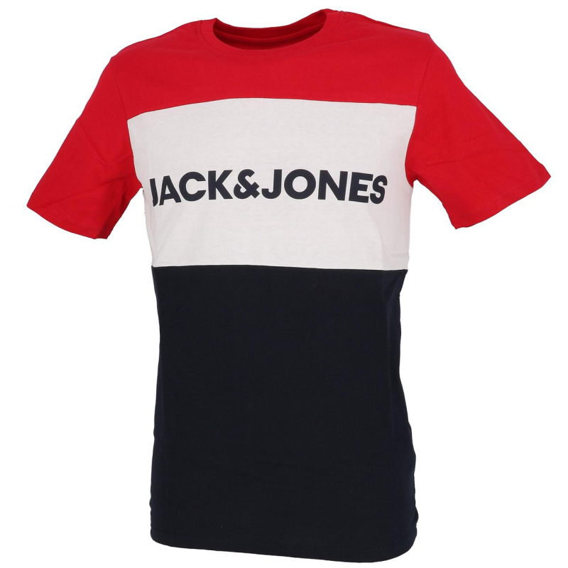 T-shirt logo block rouge homme - Jack & Jones