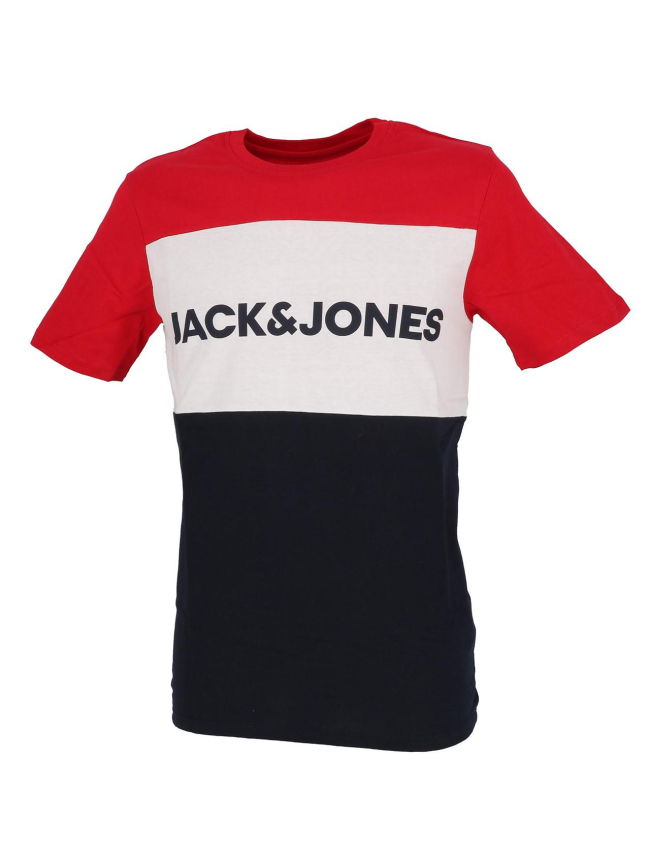 T-shirt logo block rouge homme - Jack & Jones