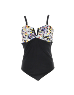 Maillot de bain 1 pièce folkflower noir femme - Treeker 9