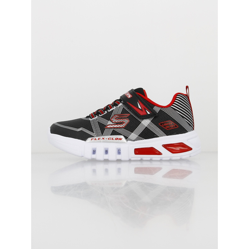 Baskets lumineuse à scratch light noir enfant - Skechers