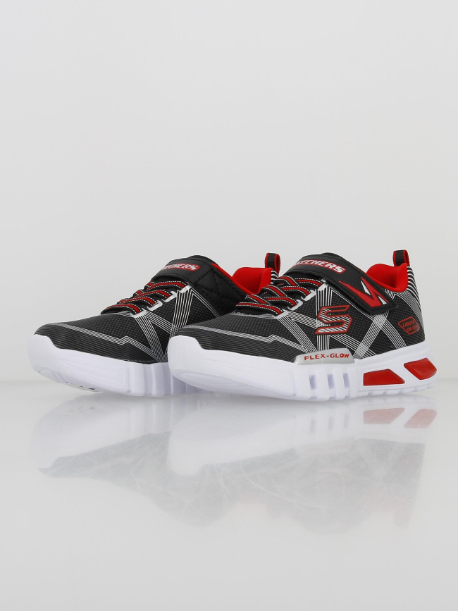 Baskets lumineuse à scratch light noir enfant - Skechers