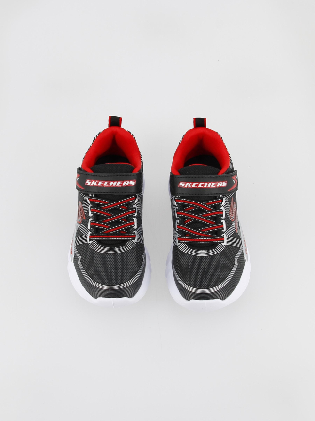 Baskets lumineuse à scratch light noir enfant - Skechers