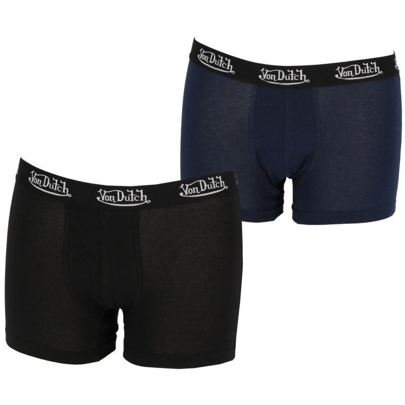 Pack 2 boxers classic uni noir homme - Von Dutch