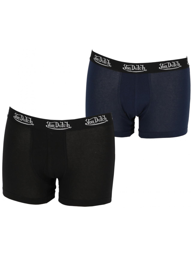 Pack 2 boxers classic uni noir homme - Von Dutch