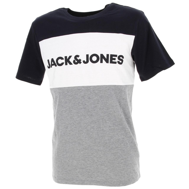 T-shirt logo block gris homme - Jack & Jones