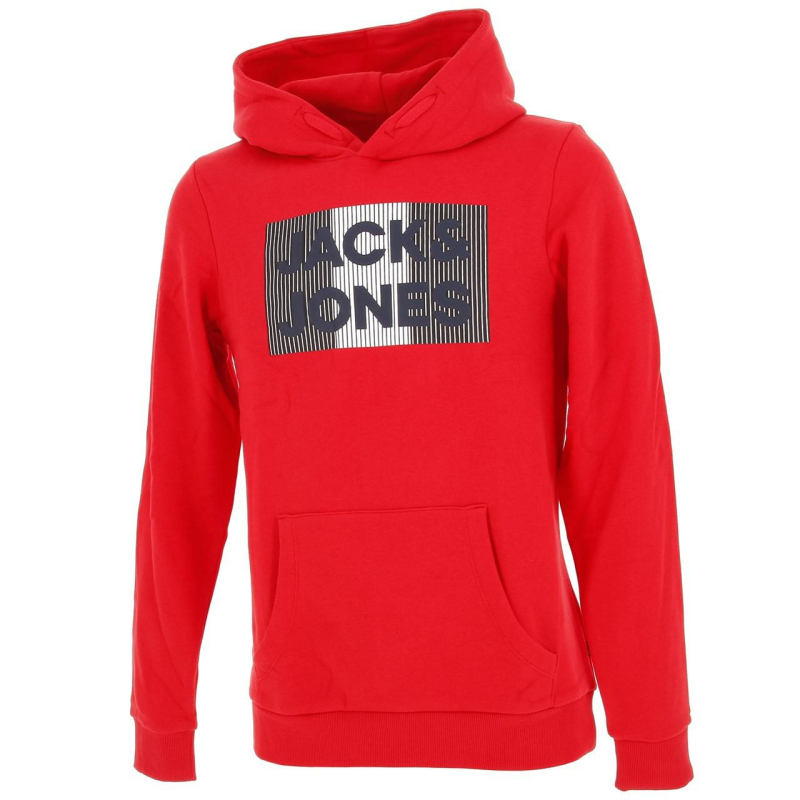 Sweat à capuche corp logo rouge garçon - Jack & Jones