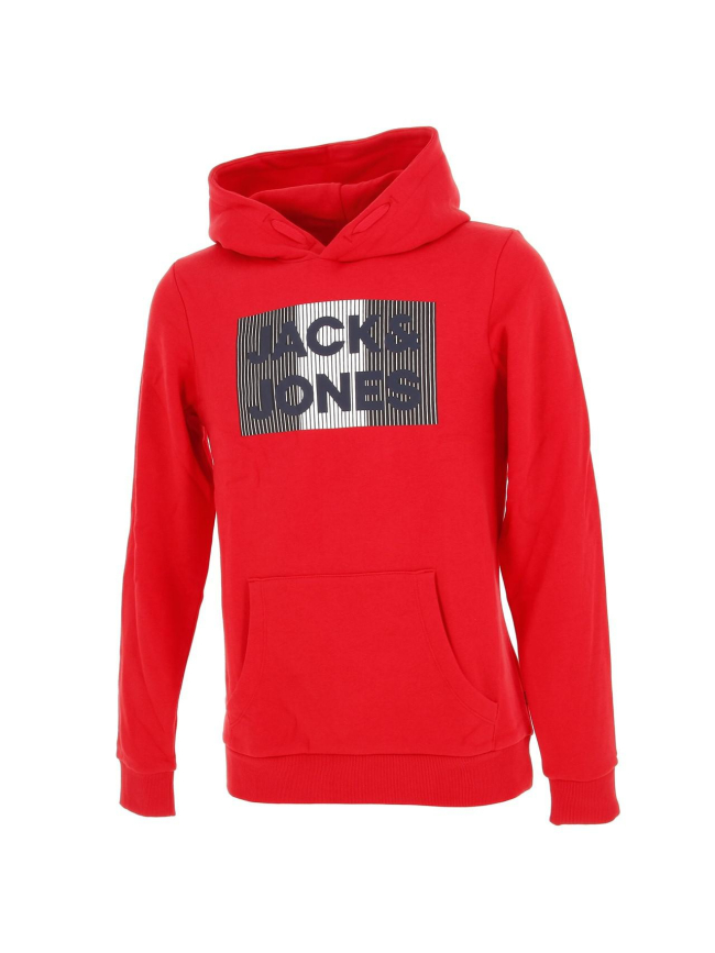 Sweat à capuche corp logo rouge garçon - Jack & Jones