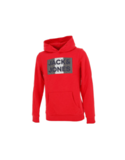 Sweat à capuche corp logo rouge garçon - Jack & Jones