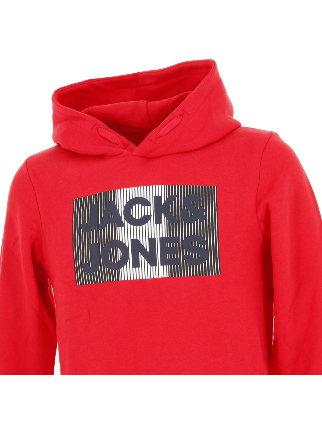Sweat à capuche corp logo rouge garçon - Jack & Jones