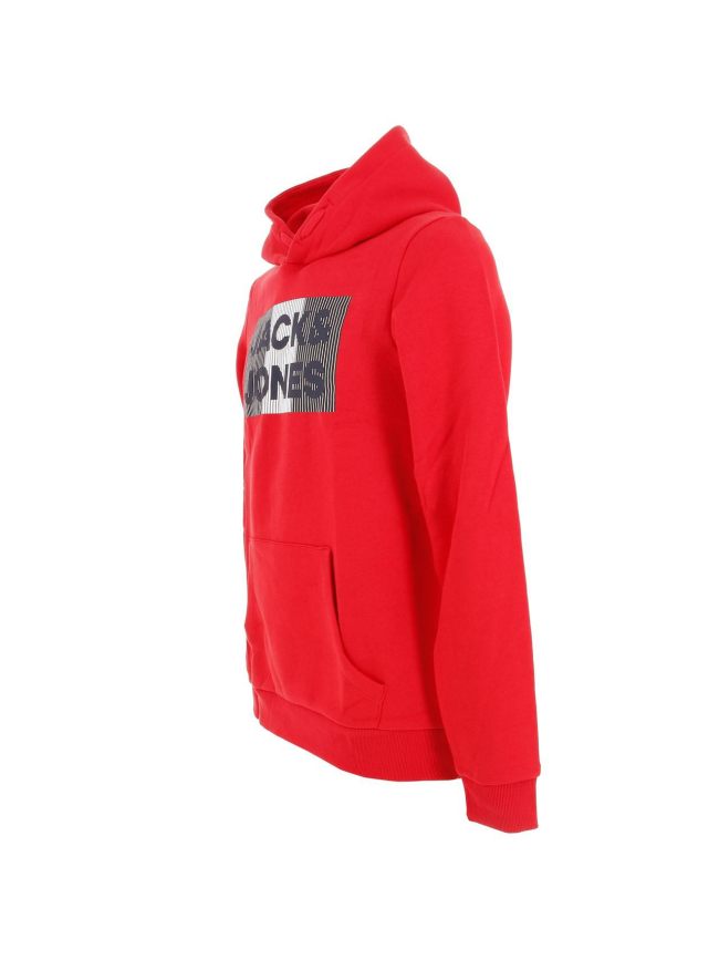 Sweat à capuche corp logo rouge garçon - Jack & Jones