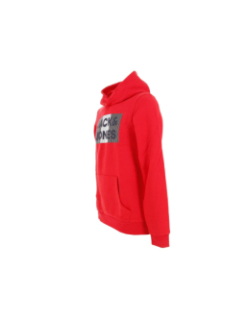 Sweat à capuche corp logo rouge garçon - Jack & Jones