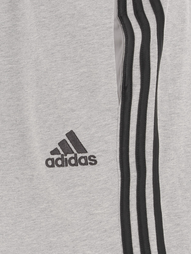 Short de sport 3 bandes gris homme - Adidas