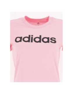 T-shirt linear logo rose noir femme - Adidas