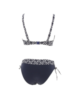 Maillot de bain 2 pièces zig zag bleu femme - Grain De Sable