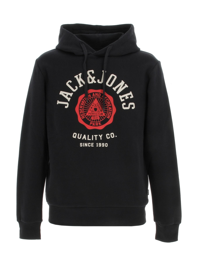 Sweat à capuche logo noir homme - Jack & Jones