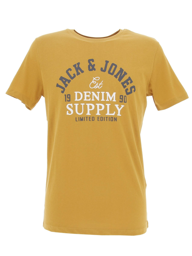 T-shirt logo jaune moutarde homme - Jack & Jones