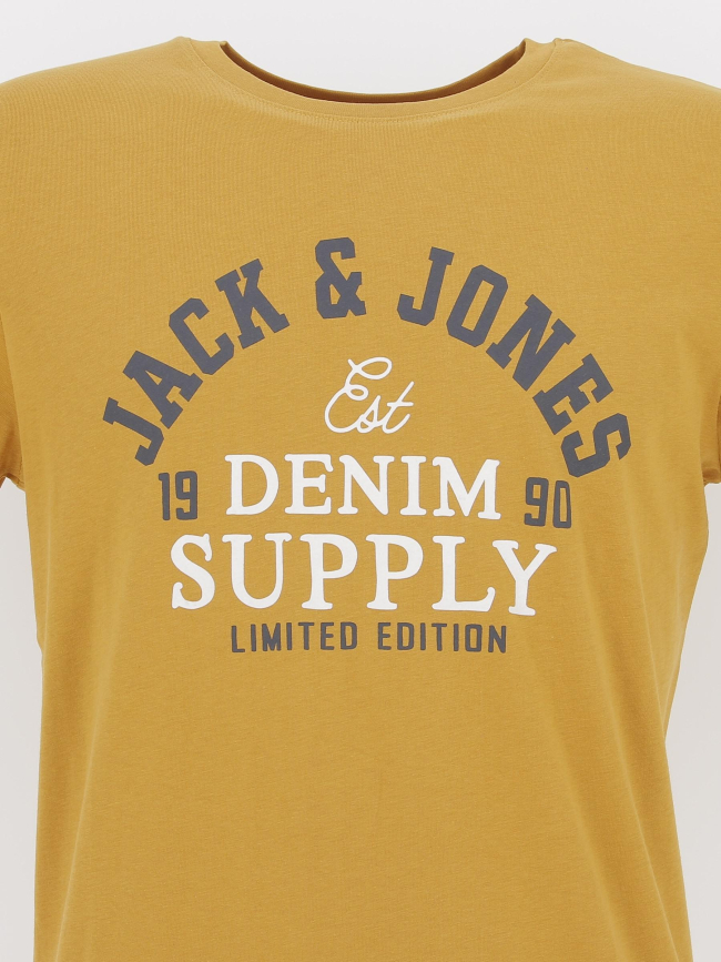 T-shirt logo jaune moutarde homme - Jack & Jones