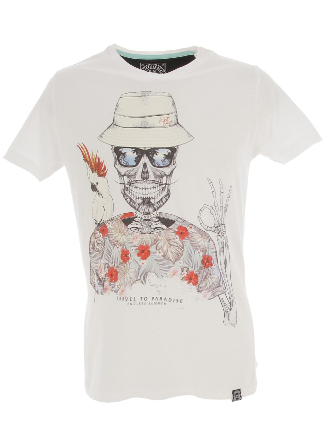 T-shirt modesto skull blanc homme - La Maison Blaggio