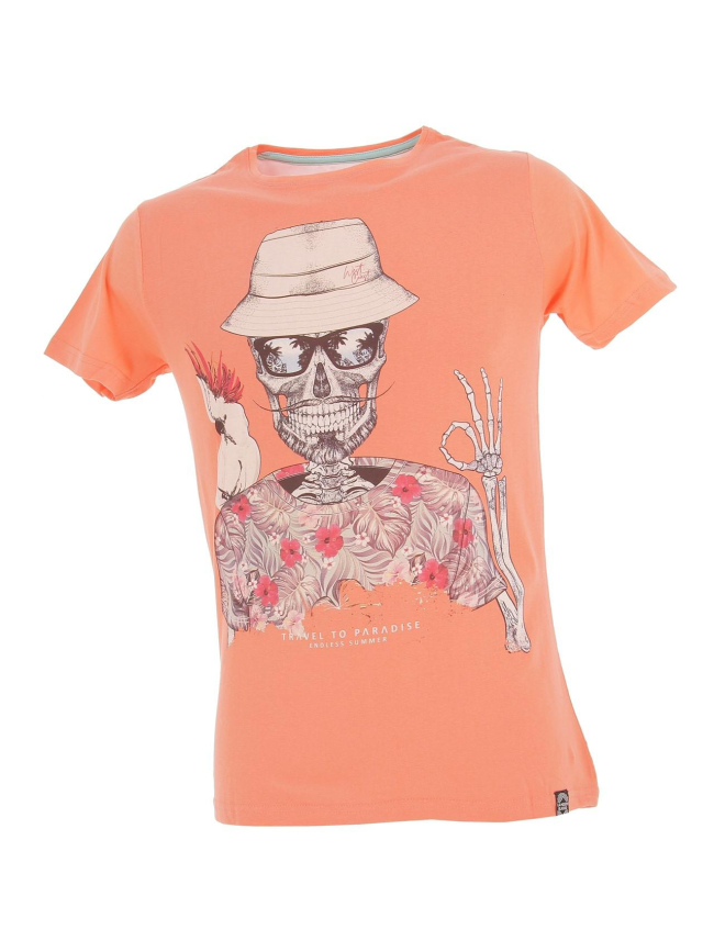 T-shirt modesto skull orange homme - La Maison Blaggio