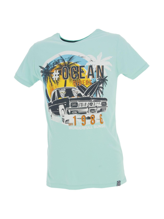 T-shirt melrose bay turquoise homme - La Maison Blaggio