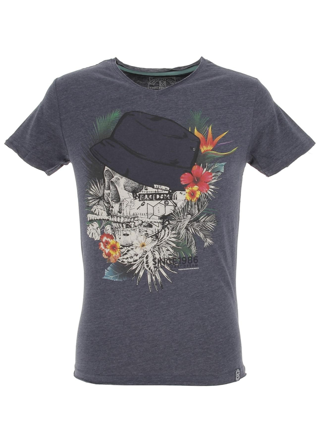 T-shirt mebano skull bleu marine homme - La Maison Blaggio
