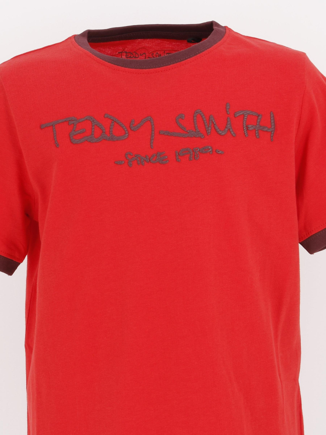 T-shirt ticlass 3 rouge garçon - Teddy Smith
