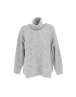 Pull oversize col roulé chloé gris femme - Teddy Smith