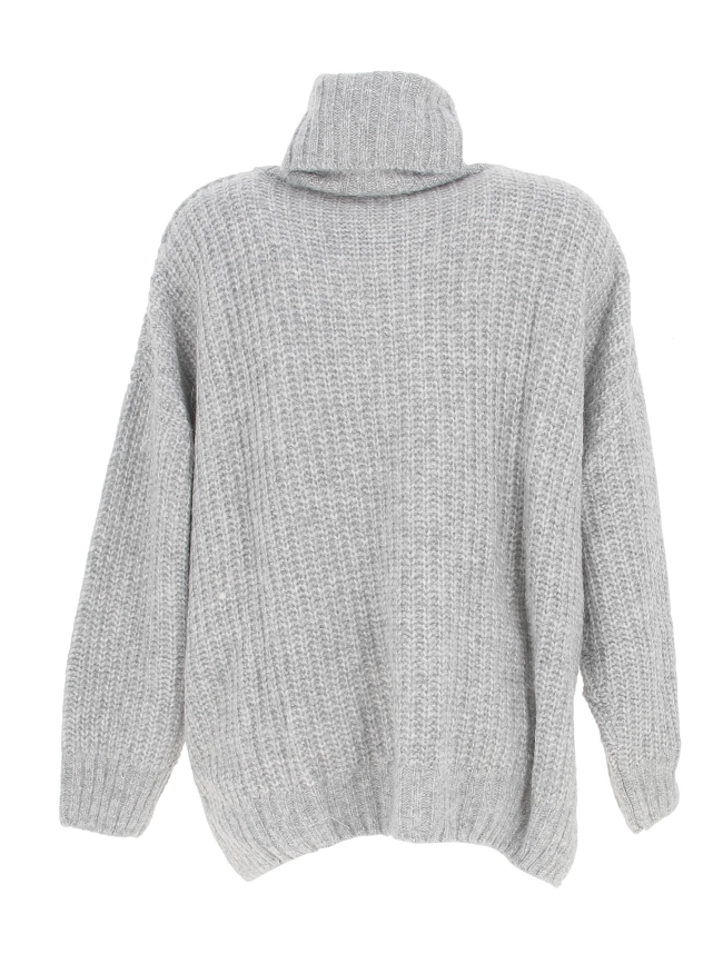 Pull oversize col roulé chloé gris femme - Teddy Smith