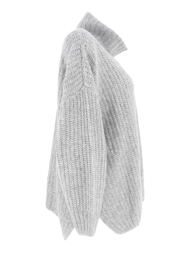 Pull oversize col roulé chloé gris femme - Teddy Smith