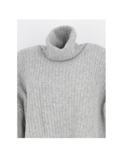 Pull oversize col roulé chloé gris femme - Teddy Smith