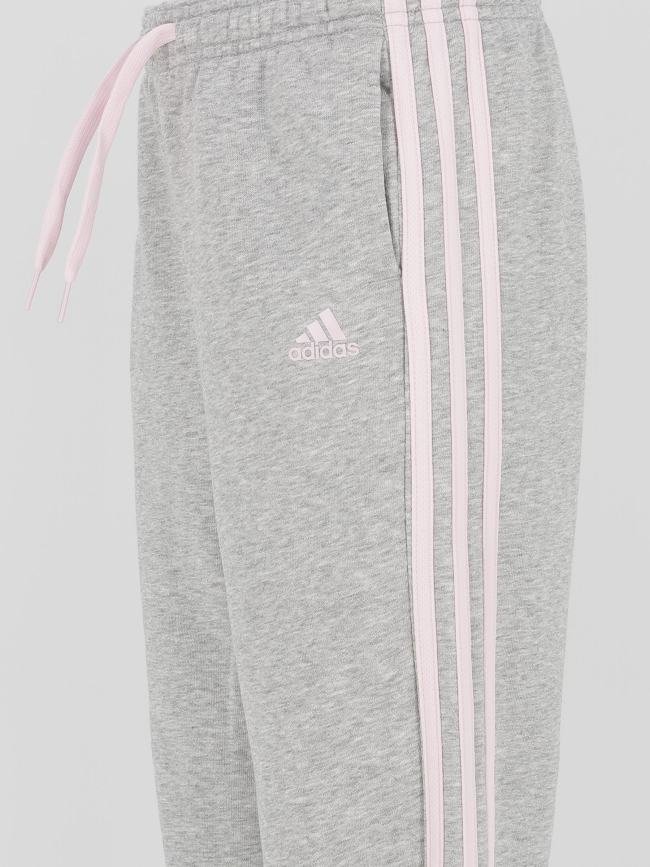 Jogging de sport 3 bandes gris /rose fille - Adidas