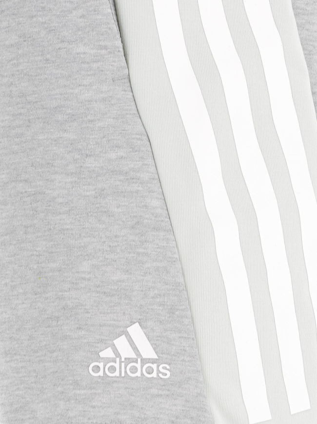 Short de sport 3 bandes gris homme - Adidas